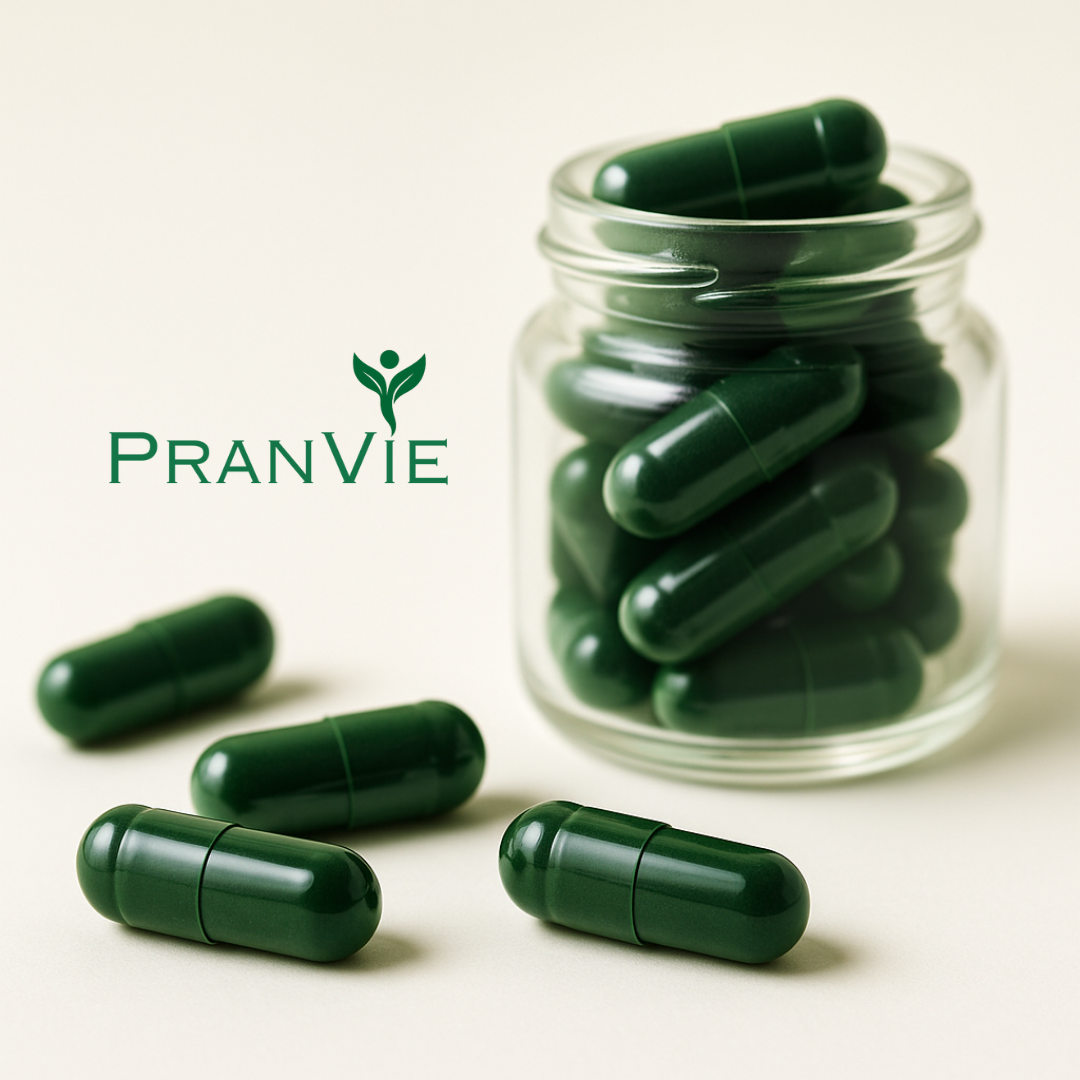 Spirulina supplement in powder and capsule form